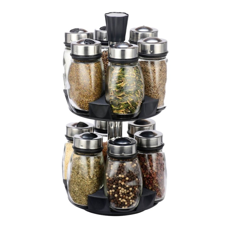 Set 24 x Recipiente Condimente cu Suport Rotativ, Grunberg GR388