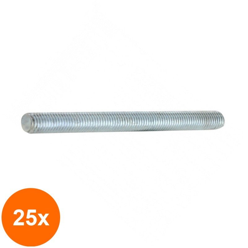 Set 25 x Tija Filetata 3m din 975 Otel gr.4.6 Zincat-M 8 0975083S