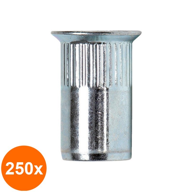 Set 250 x Piulite-nit Ingropate Cap Tesit, Otel - M 8 x 19