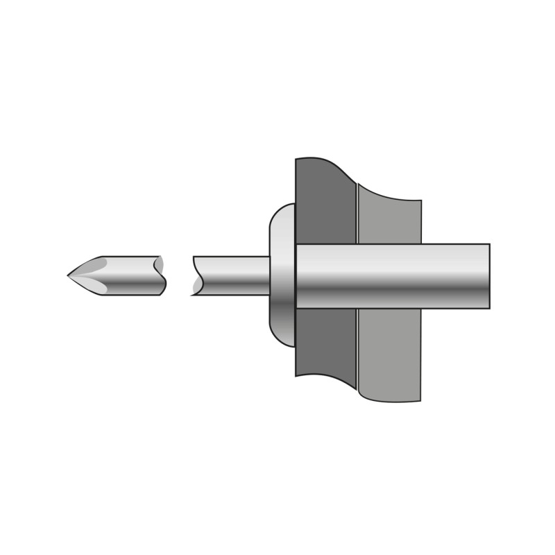 Set 250 x Pop-nituri Etanse Cap Bombat Inox A2inox A2-4.8 X 13