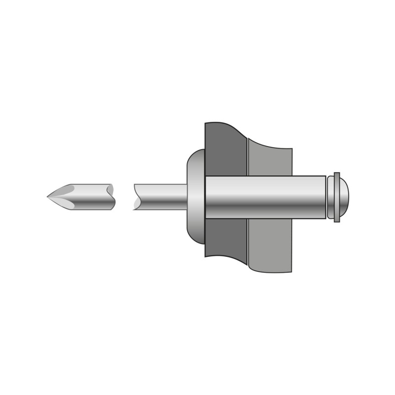 Set 250 x Pop-nituri Peeled Cap Bombat Aluminiu Otel-4.8 X 21