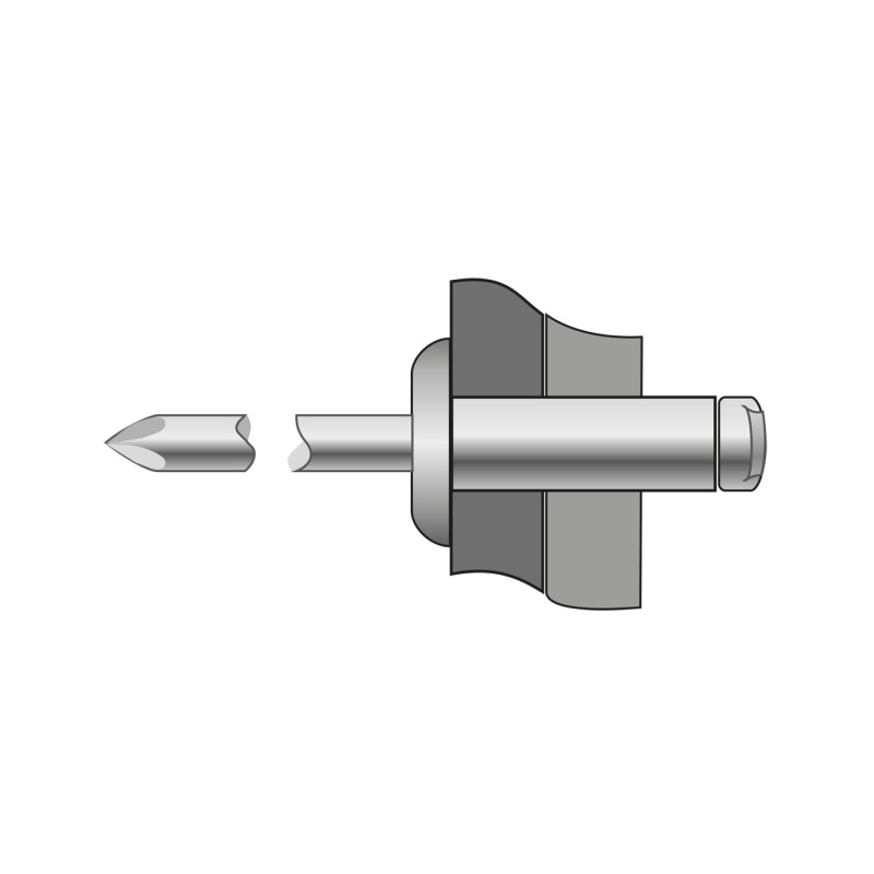 Set 250 x Popnituri Standard Cap Bombat Aluminiu Otel-4.8 x 16