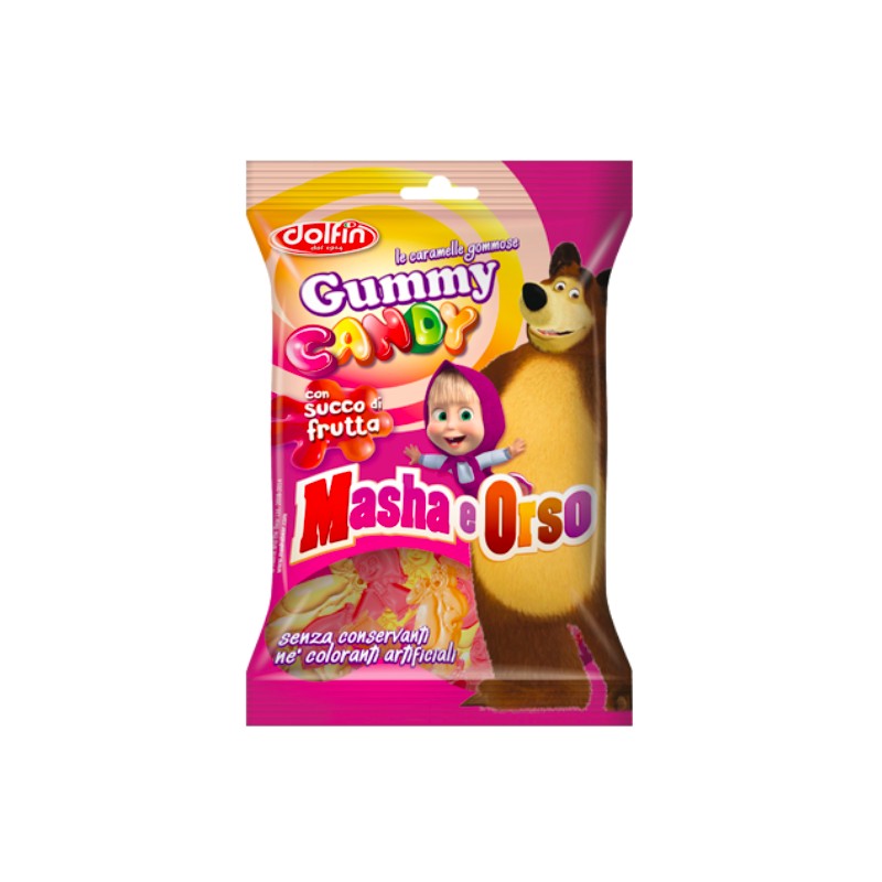 Set 26 x Jeleuri Gumate cu Fructe Dolfin, Masha si Ursul, 80 g