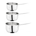 Set 3 Cratite din Inox cu Maner, 14 / 16 / 18 cm, 1 / 1.50 / 2 l, Grunberg