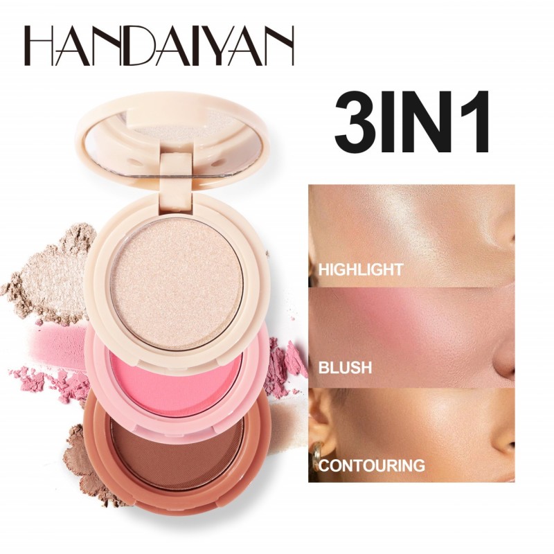 Set 3 in 1 Handaiyan Highlight & Blush & Contouring 03, 6 g
