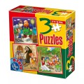 Set 3 Puzzle-uri Basme: Pinocchio, Hansel si Gretel, Alba ca Zapada, D-toys