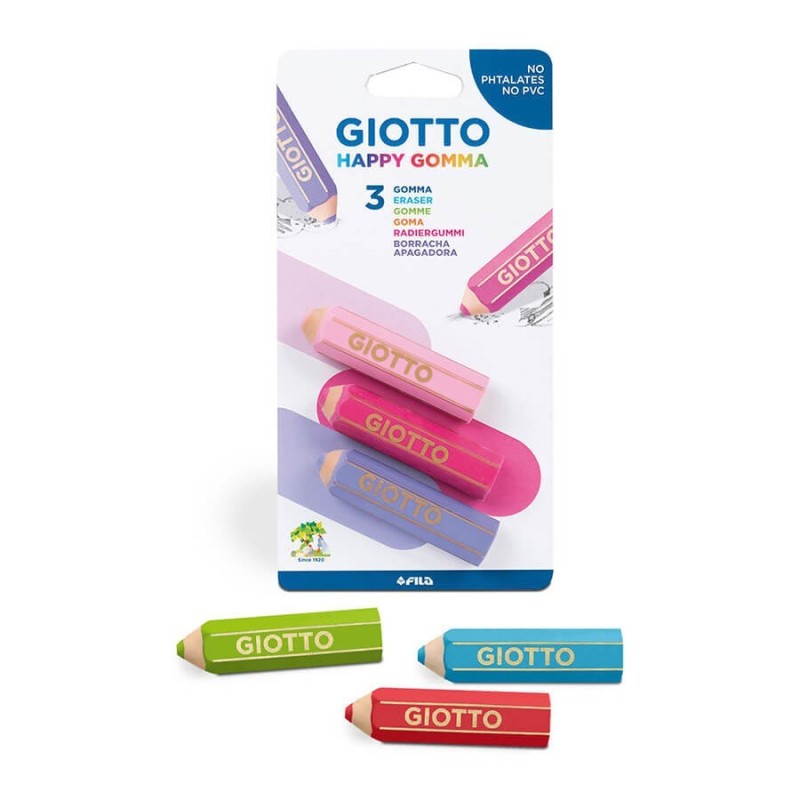 Set 3 Radiere Happy Gomma Giotto