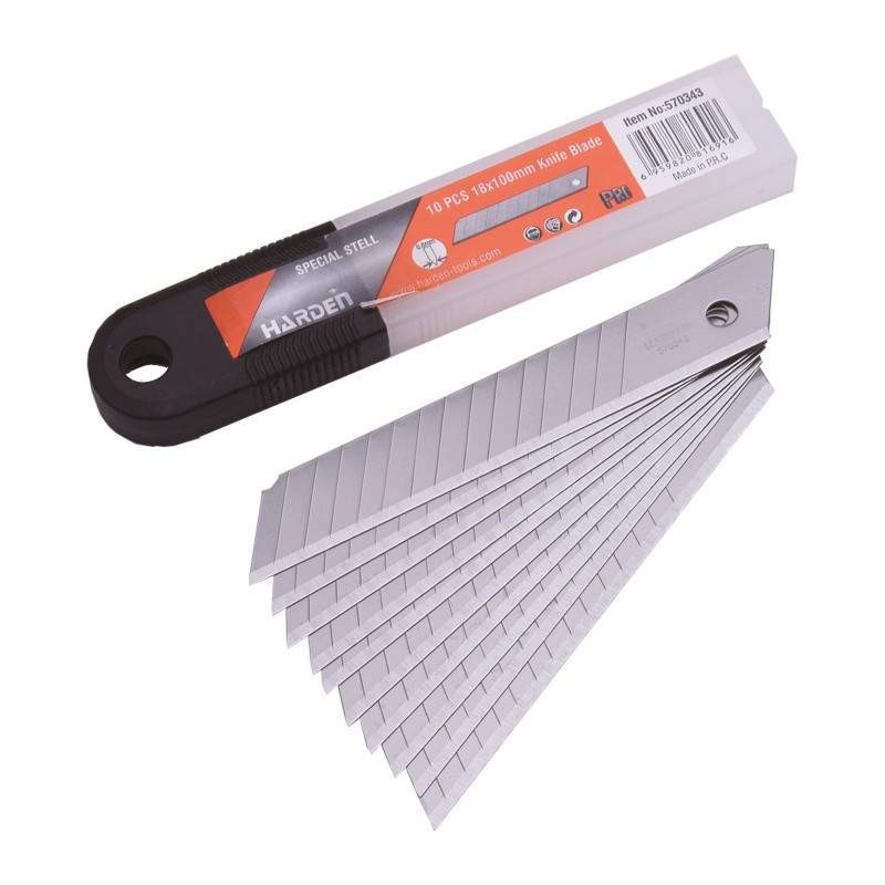 Set 3 x 10 Lame 18 x 100 mm pentru Cutter din Otel SK5, Profesional, Harden