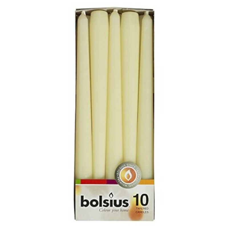 Set 3 x 10  Lumanare Conica Bolsius Crem