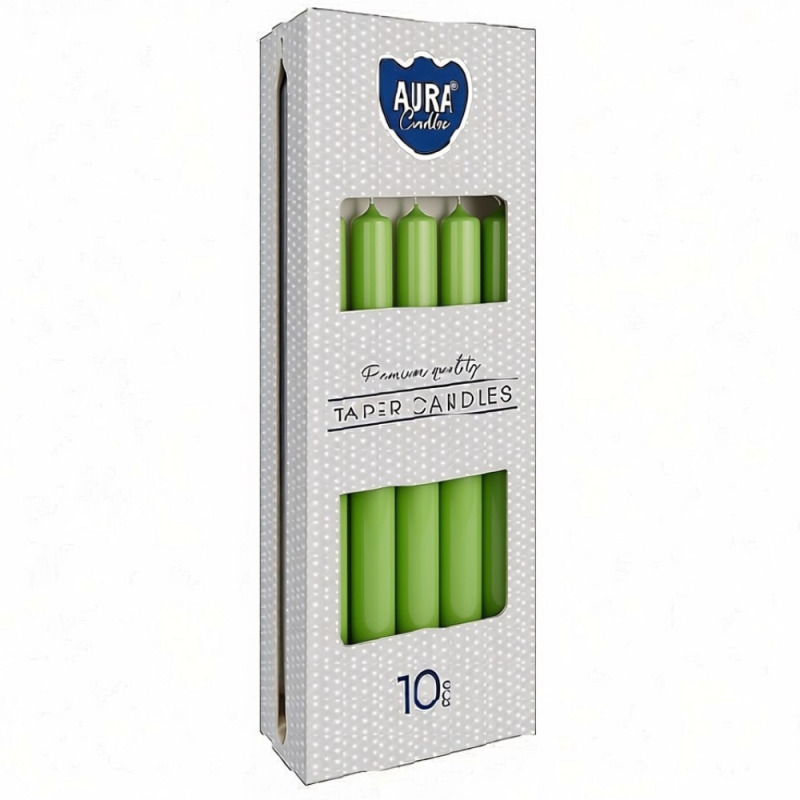 Set 3 x 10  Lumanari Conice Aura Verde Mar