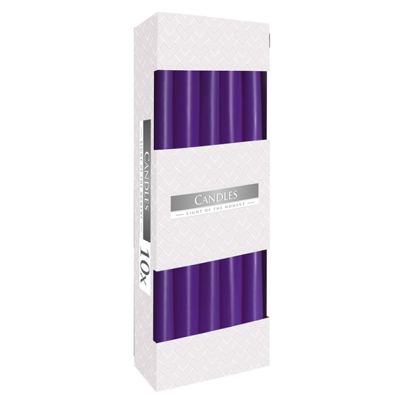 Set 3 x 10  Lumanari Conice Bispol Violet