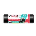 Set 3 x 10 Saci de Gunoi, viGO, cu Maner, Negru, 160 l