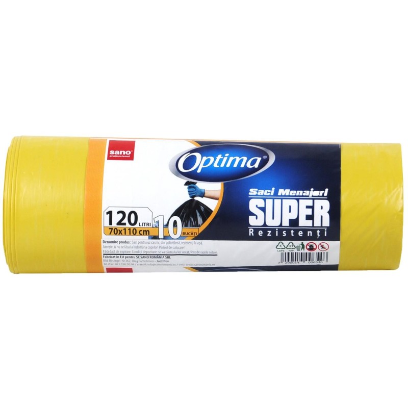 Set 3 x 10 Saci Menajeri Sano Optima 120 l, Galben