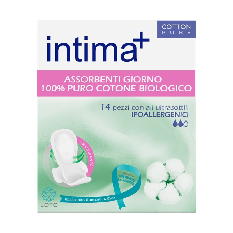 Set 3 x 14 Absorbante Hipoalergenice Intima Plus, 100 % Bumbac, Zi
