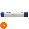Set 3 x 15 Saci de Menaj cu Snur, Prima, Albastri, 35 Litri