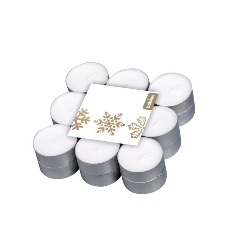 Set 3 x 18 Lumanare Pastila, Fulgi de Zapada