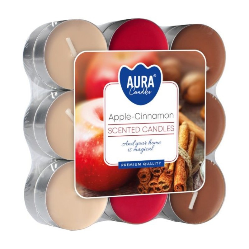 Set 3 x 18 Lumanari Pastila, 4 Ore, Mar si Scortisoara, Aura