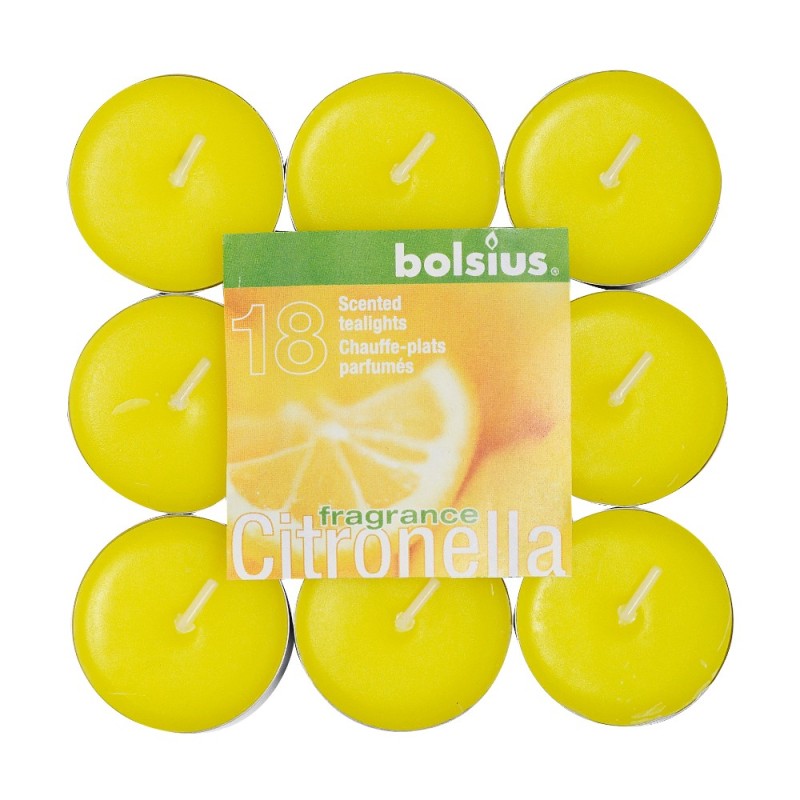 Set 3 x 18 Lumanari Pastila Bolsius Citronella, Anti Tantari