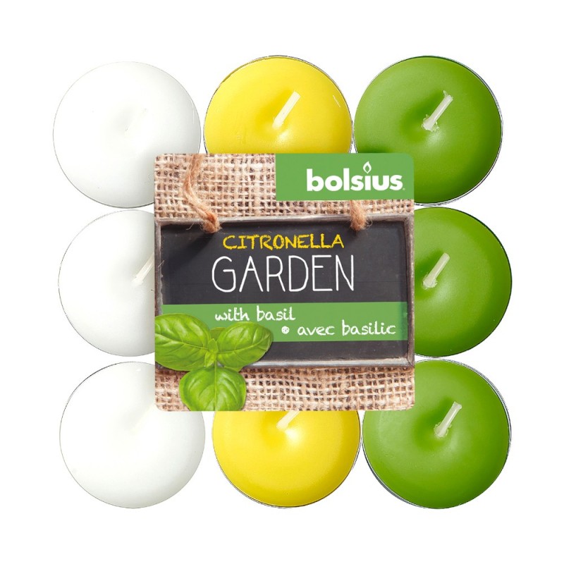 Set 3 x 18 Lumanari Pastila Bolsius Citronella, Busuioc