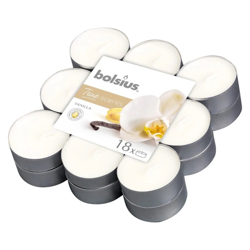 Set 3 x 18 Lumanari Pastila Bolsius, Vanilie, Timp de Ardere 4 Ore