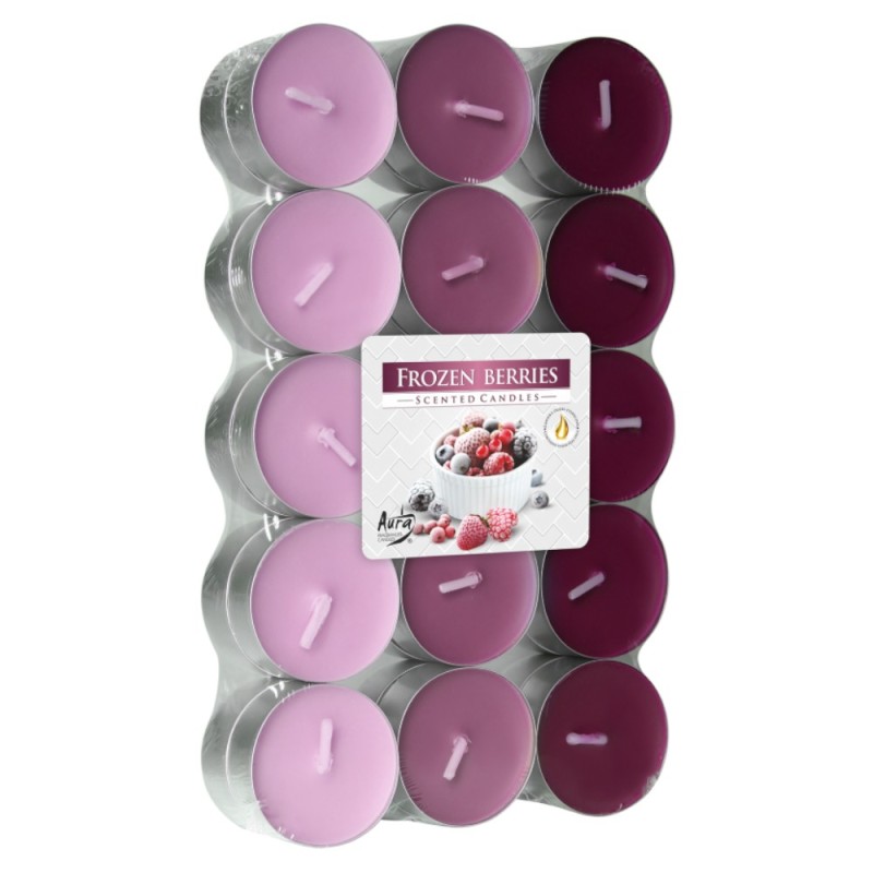 Set 3 x 30 Lumanari Pastila, 4 Ore, Fructe de Padure Inghetate