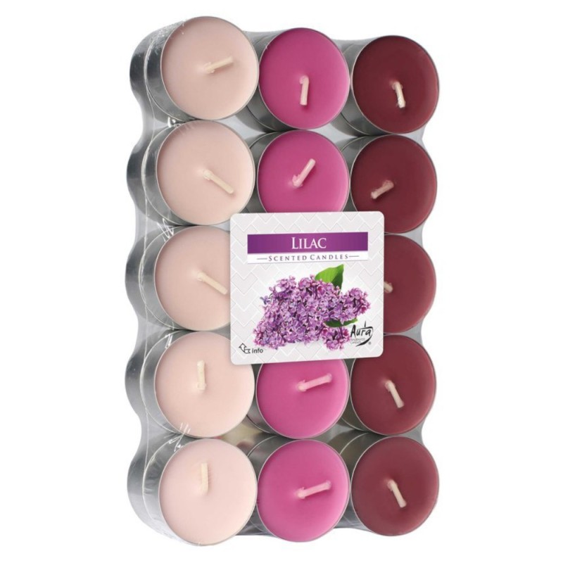 Set 3 x 30 Lumanari Pastila, 4 Ore, Liliac