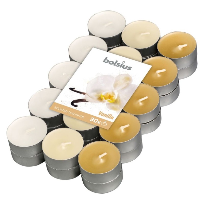 Set 3 x 30 Lumanari Pastila, 4 Ore, Vanilie