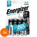 Set 3 x 4 Baterii Alcaline AA/R6 Energizer Max Plus