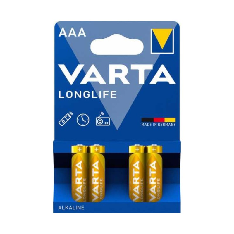 Set 3 x 4 Baterii Alcaline AAA R3 Varta Longlife