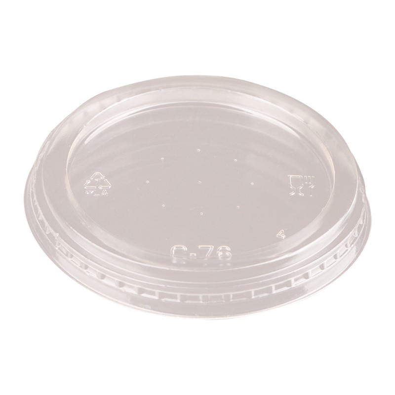 Set 3 x 50 Capace Biodegradabile, Compostabile, PLA Plate, fara Gaura, Transparente, 76 mm