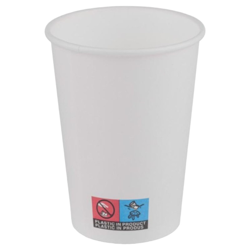 Set 3 x 50 Pahare din Carton PE, 220 ml, Albe