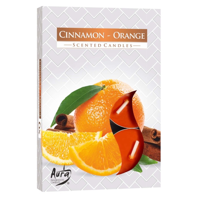 Set 3 x 6 Lumanari Pastila, 4 Ore, Scortisoara si Portocala