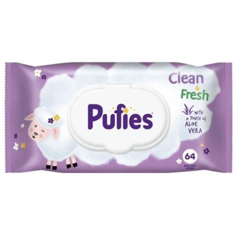 Set 3 x 64 Servetele Umede Pufies Clean & Fresh