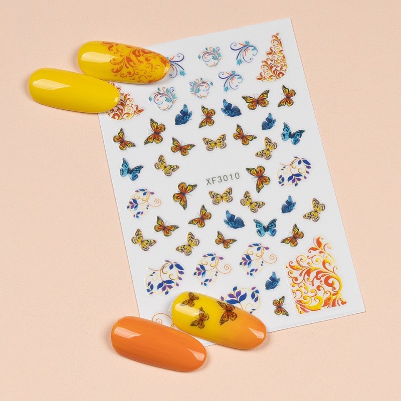 Set 3 x Abtibild Unghii SensoPRO Milano, Butterfly Art Xf3010