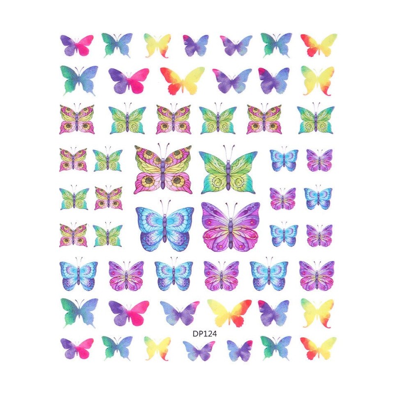 Set 3 x Abtibild Unghii SensoPRO Milano, Butterfly Colors Dp124