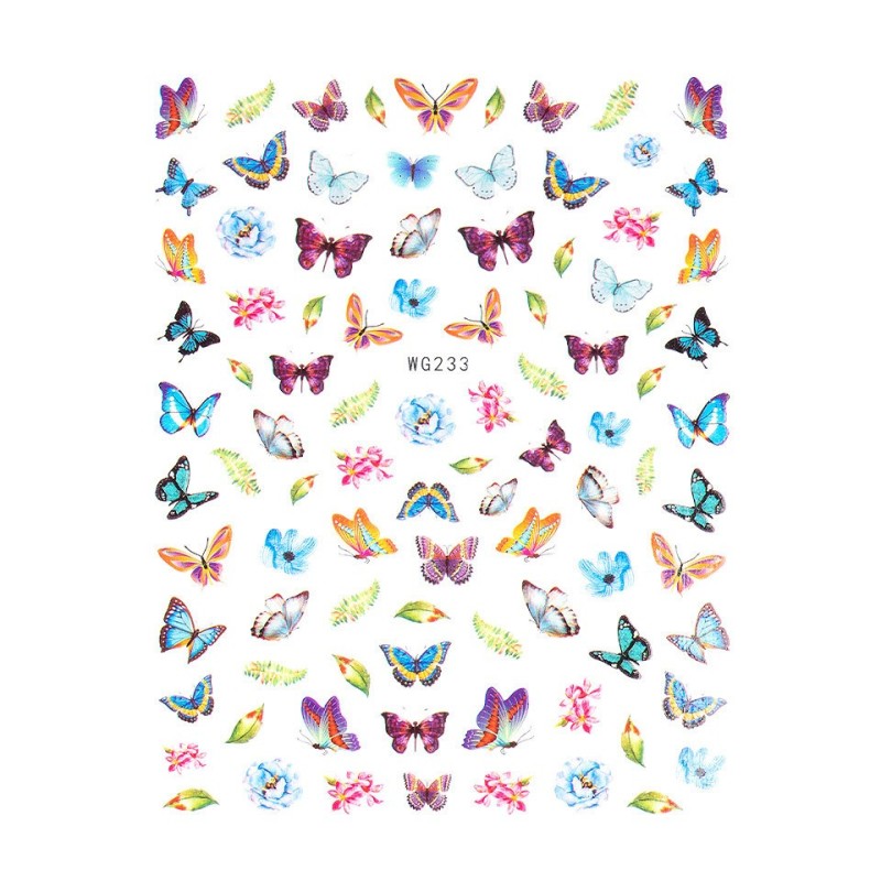 Set 3 x Abtibild Unghii SensoPRO Milano, Butterfly Glow Wg233