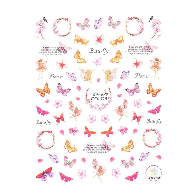 Set 3 x Abtibild Unghii SensoPRO Milano, Butterfly Mood Ca-673