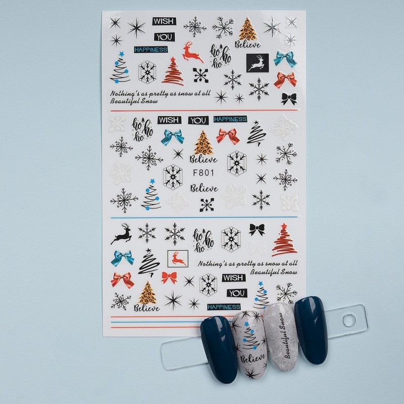 Set 3 x Abtibild Unghii SensoPRO Milano, Christmas Spin F801