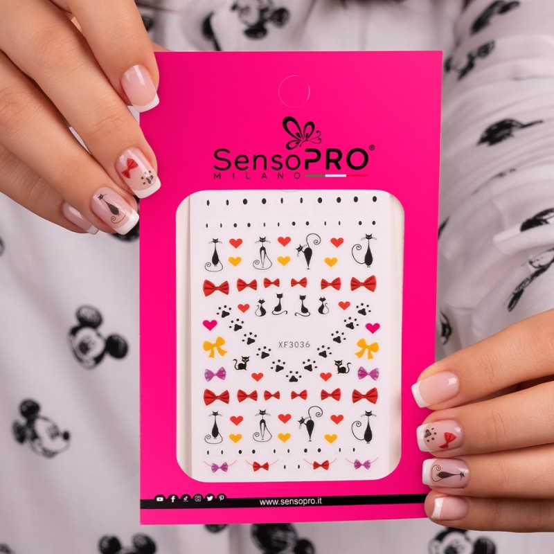 Set 3 x Abtibild Unghii SensoPRO Milano, Cuttie Cat Xf3036