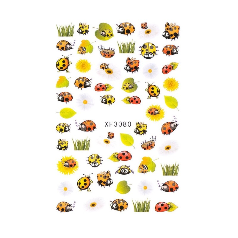 Set 3 x Abtibild Unghii SensoPRO Milano, Favorite Ladybug Xf3080