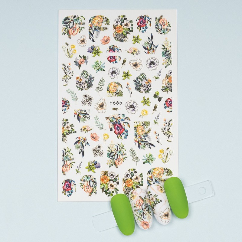 Set 3 x Abtibild Unghii SensoPRO Milano, Flower Abyss F665