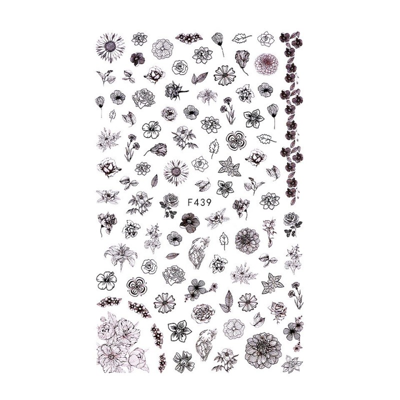 Set 3 x Abtibild Unghii SensoPRO Milano, Flower Mirage F439