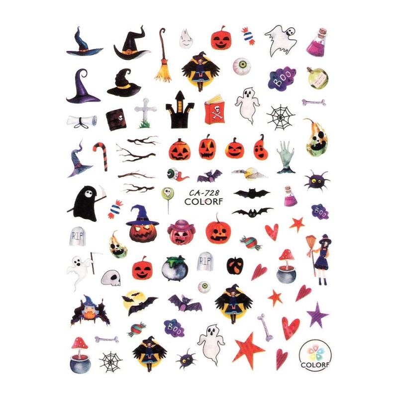 Set 3 x Abtibild Unghii SensoPRO Milano Halloween Level Up, Model Ca-728