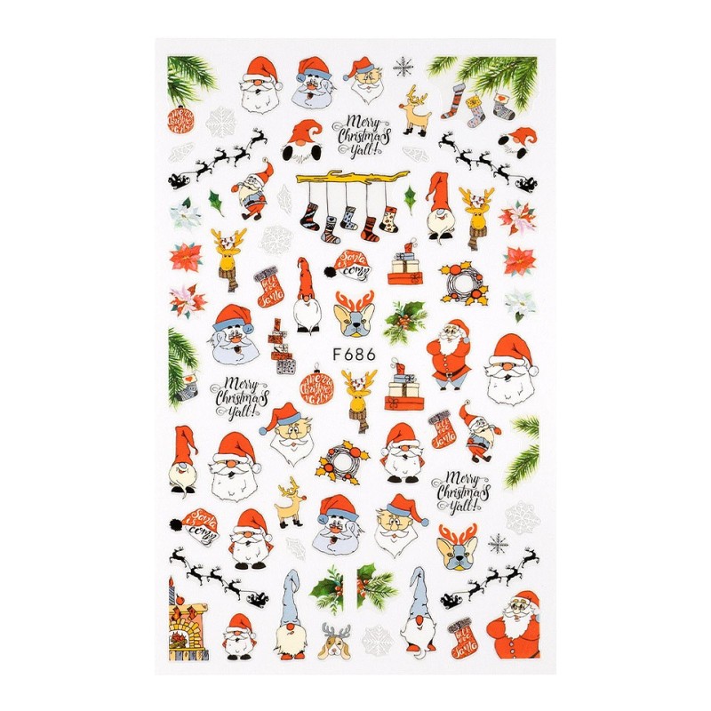 Set 3 x Abtibild Unghii SensoPRO Milano Santa Is Here, Model F686