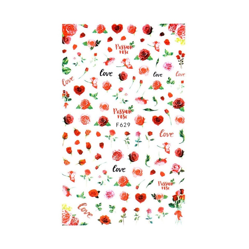 Set 3 x Abtibild Unghii SensoPRO Milano, Summer Red F629