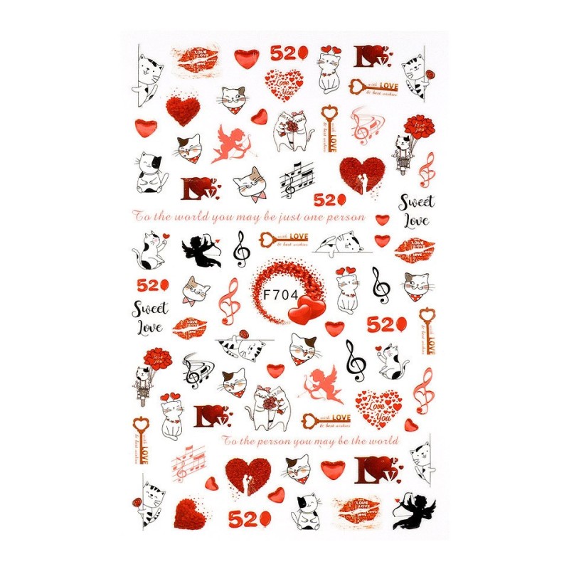 Set 3 x Abtibild Unghii SensoPRO Milano Sweet Love, Model F704