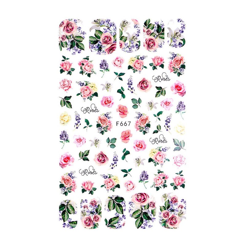 Set 3 x Abtibild Unghii SensoPRO Milano, Unlimited Flowers F667