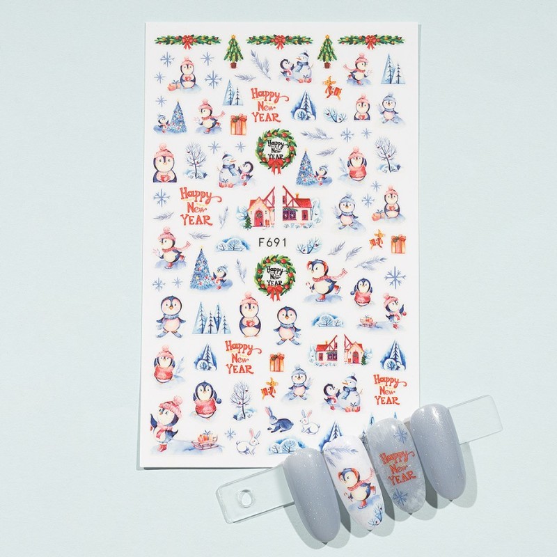 Set 3 x Abtibild Unghii SensoPRO Milano Winter Hunt, Model F691