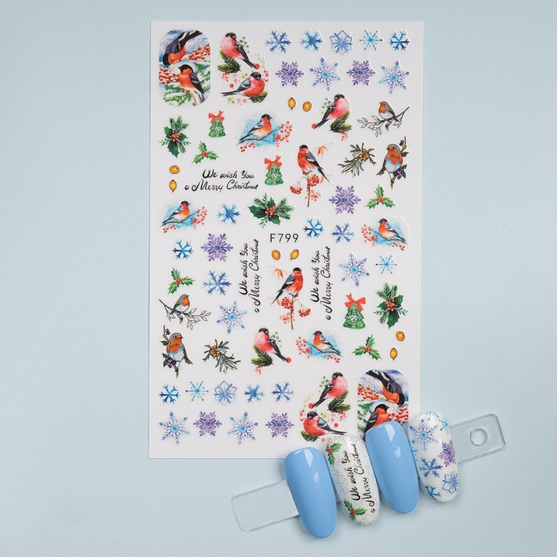 Set 3 x Abtibild Unghii SensoPRO Milano, Winter Tweet F799