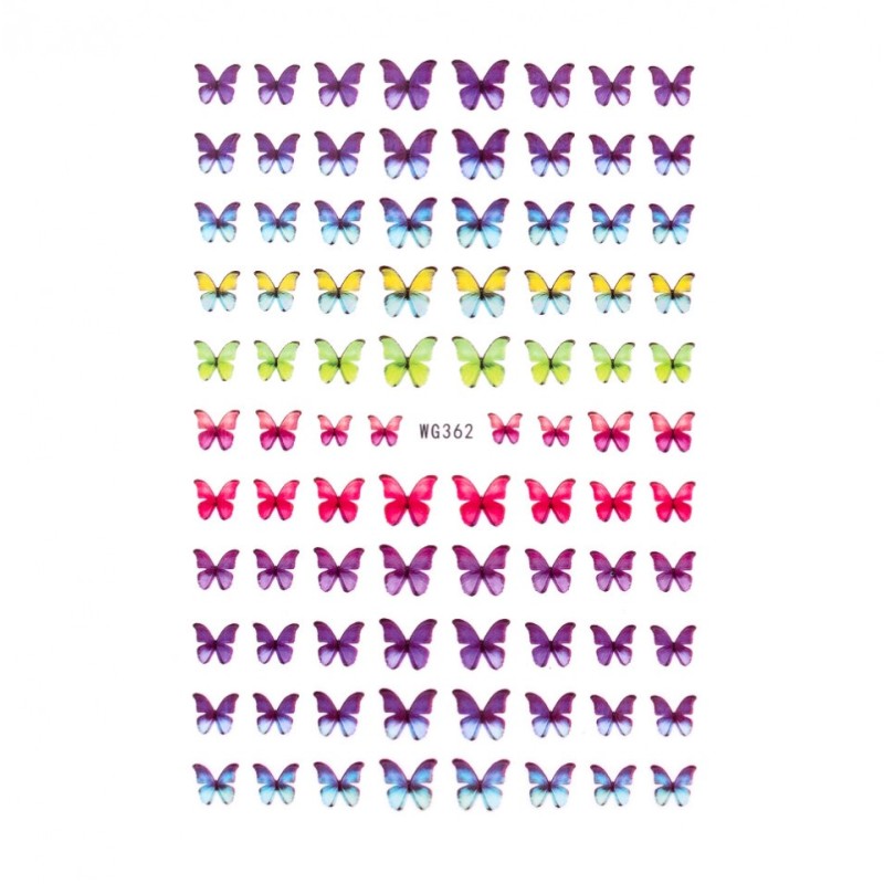 Set 3 x Abtibilduri Unghii SensoPRO Milano Butterfly Incentive, Model Wg362